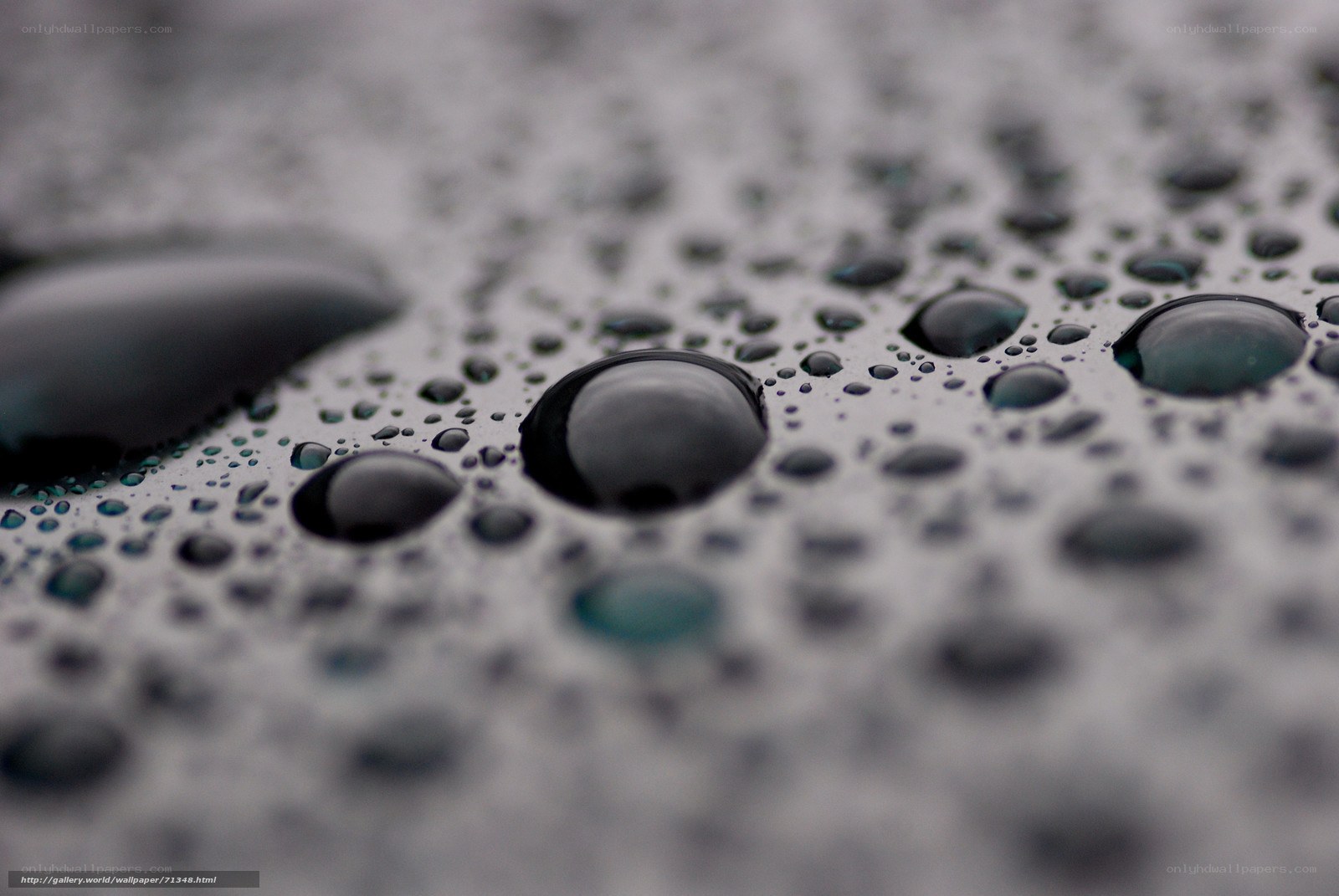Water droplets on a surface