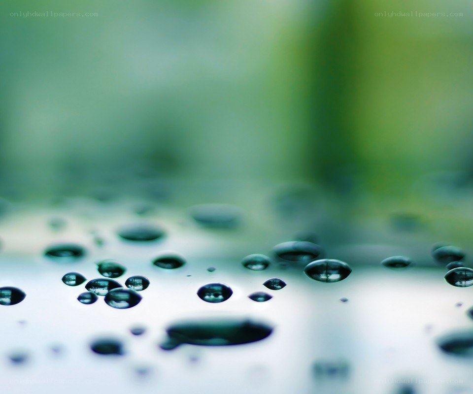 Water droplets on a surface