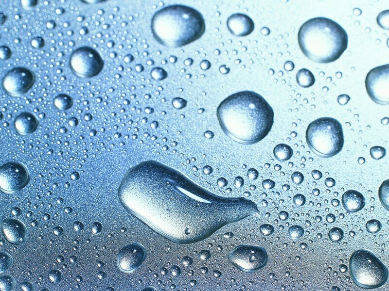 Water droplets on a surface