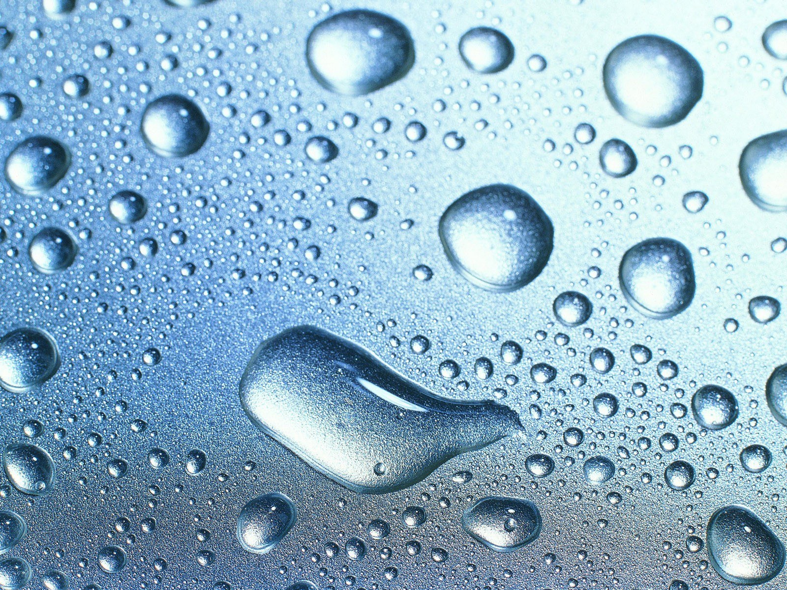 Water droplets on a surface