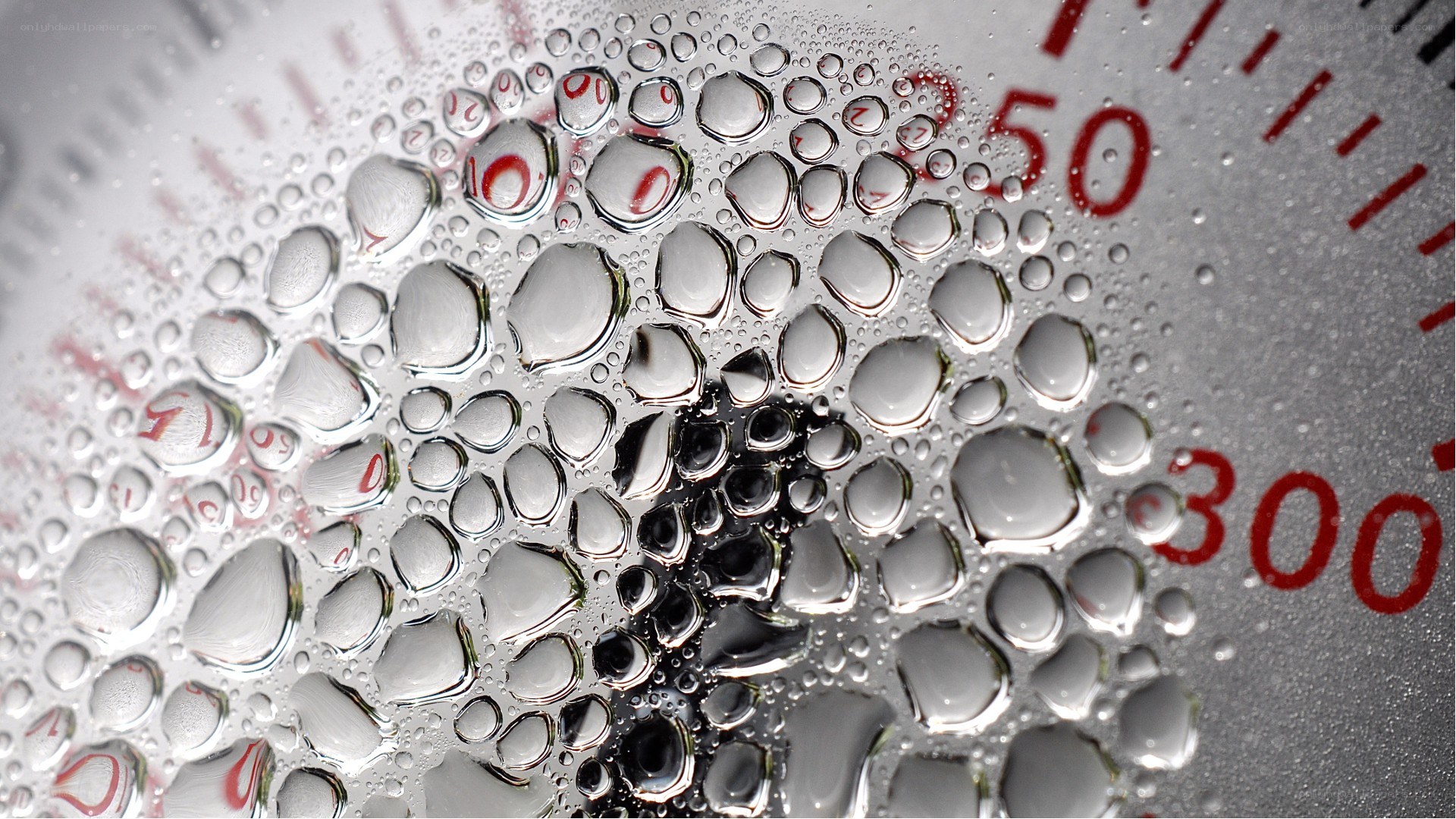 Water droplets on a thermometer