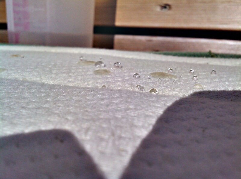 Water droplets on a towel