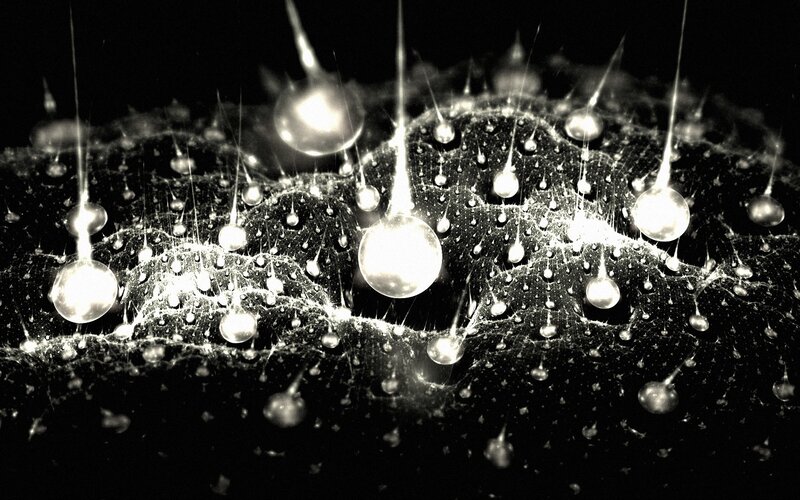Water droplets on a web