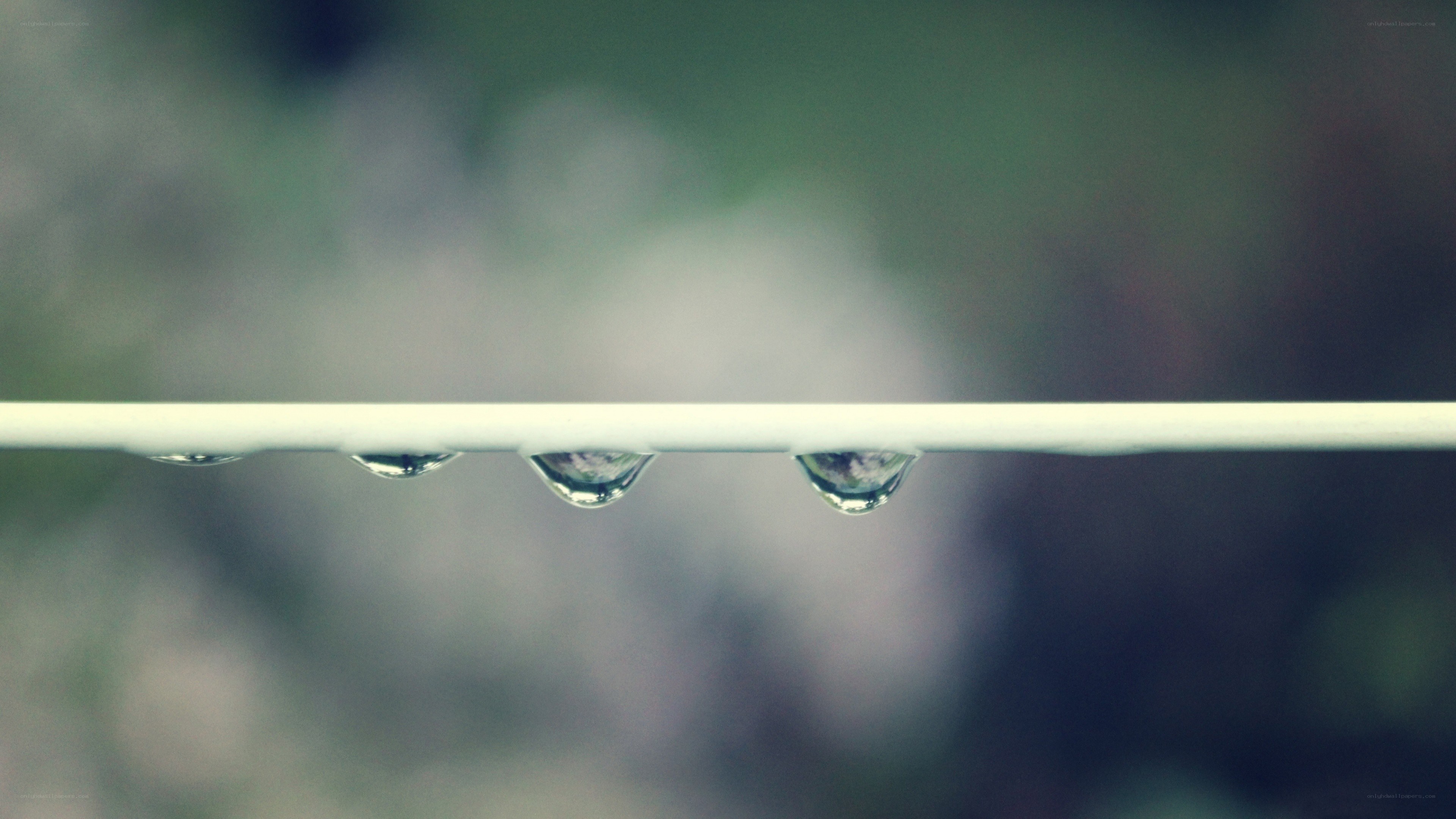 Water droplets on a wire