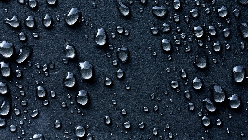 Water Droplets on Black Surface — Gray