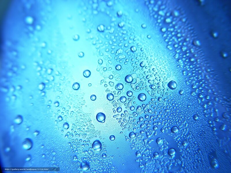 Water droplets on blue surface