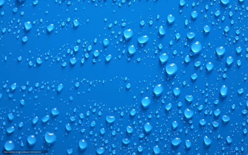 Water droplets on blue surface