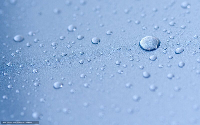 Water droplets on blue surface