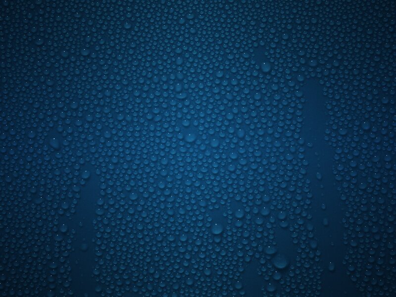 Water droplets on blue surface