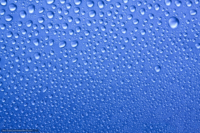 Water droplets on blue surface