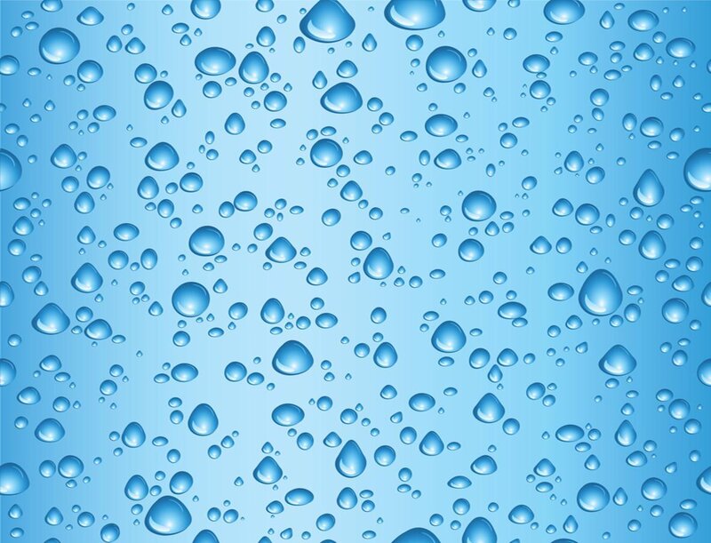 Water droplets on blue surface