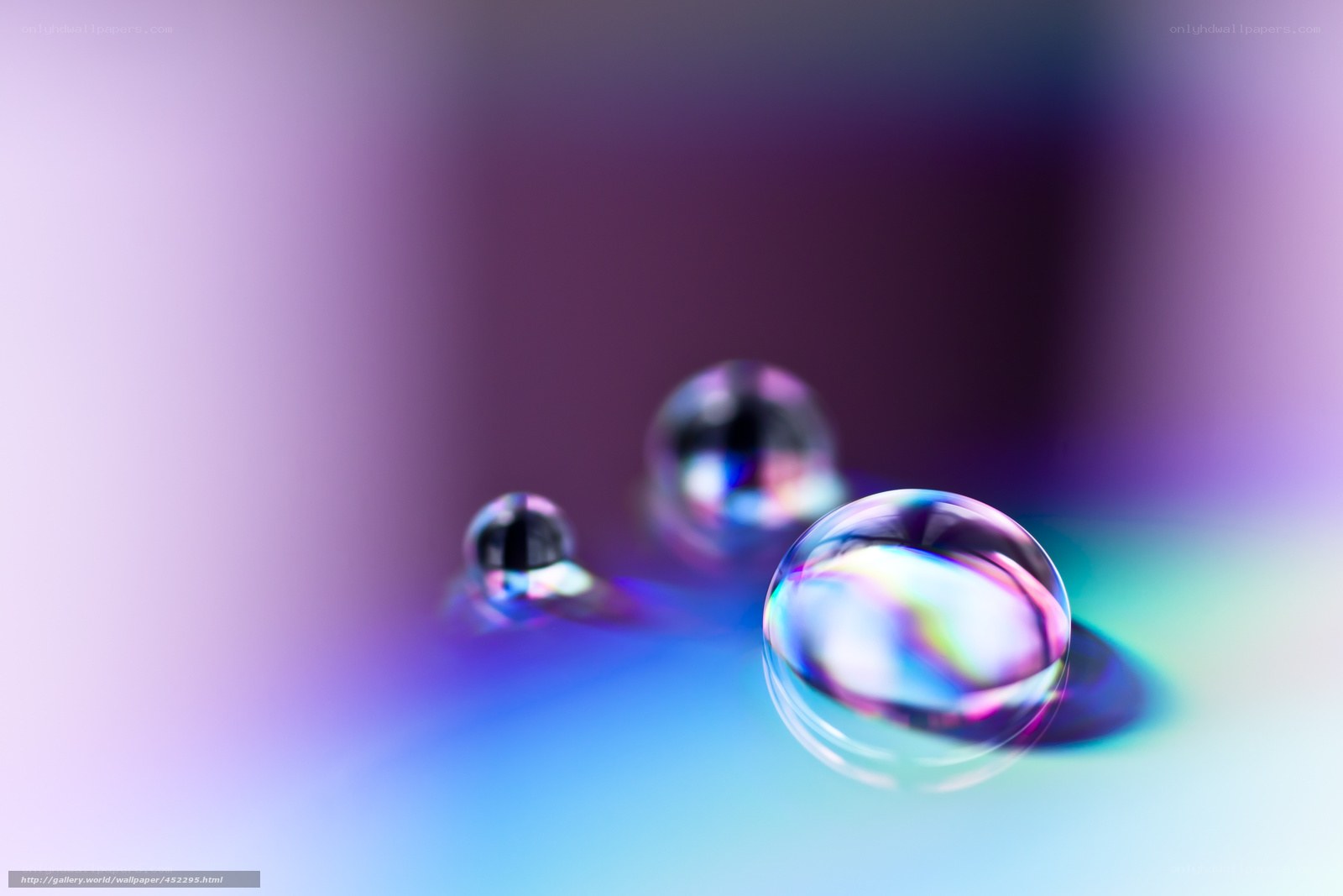 Water droplets on colorful surface