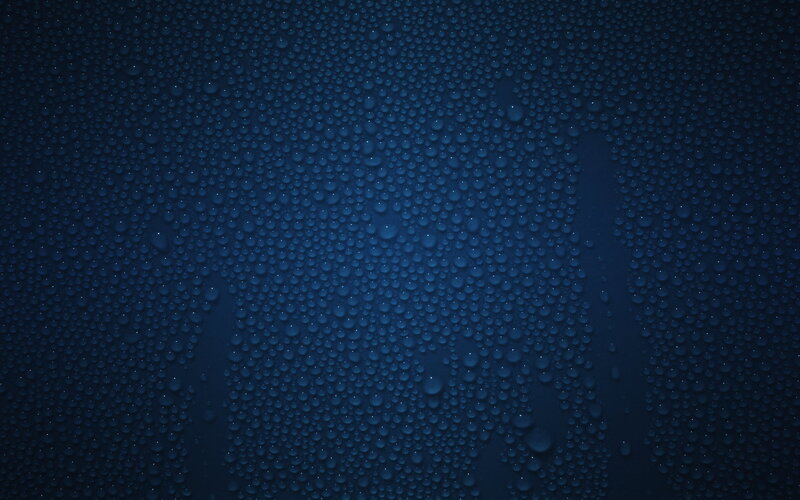 Water droplets on dark surface