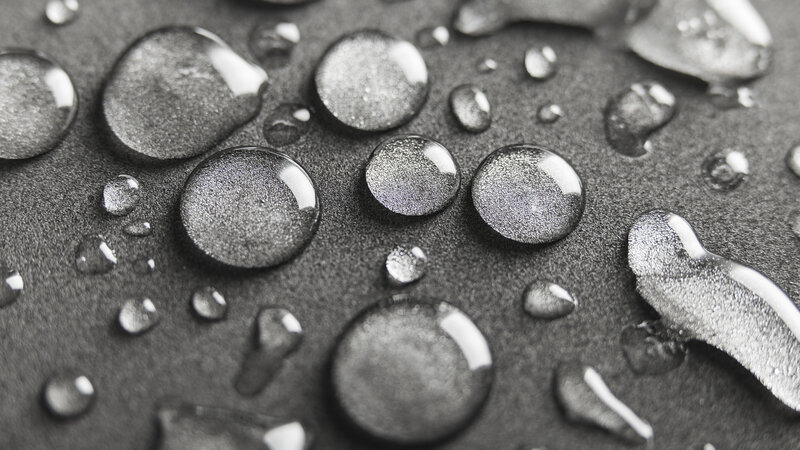 Water Droplets on Dark Surface — Black, Calm