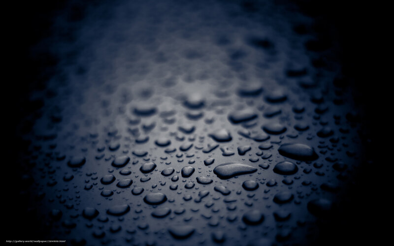 Water Droplets on Dark Surface — Blue, Dramatic