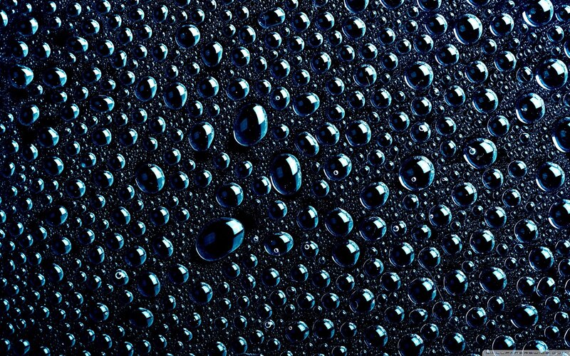 Water Droplets on Dark Surface — Calm