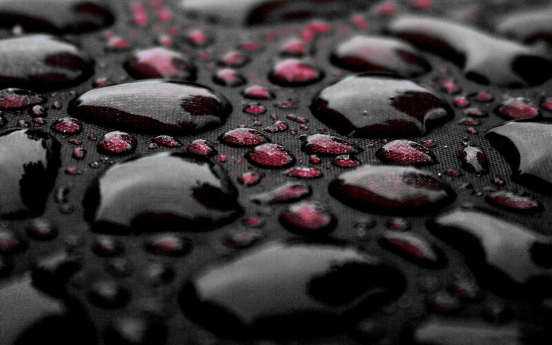 Water Droplets on Fabric — Black, Dramatic