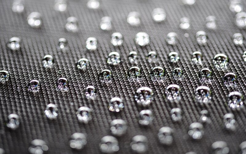 Water Droplets on Fabric — Black, Neutral