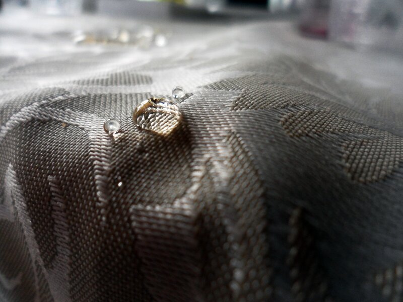Water Droplets on Fabric — Gray, Calm