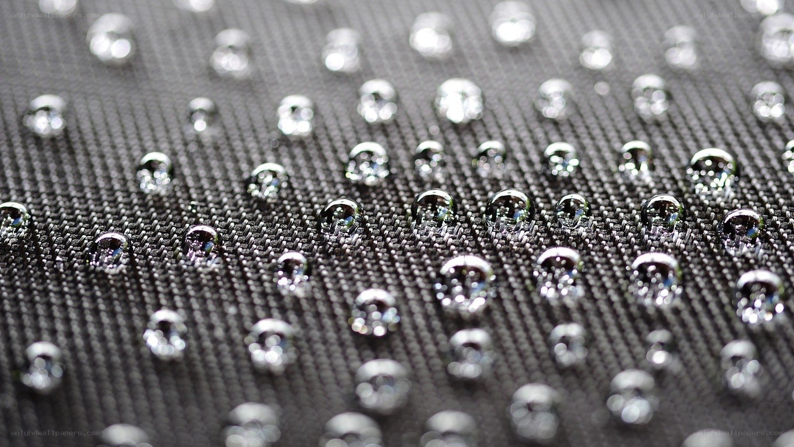 Water droplets on fabric surface