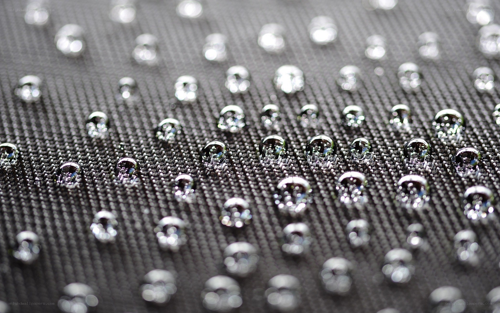 Water droplets on fabric surface