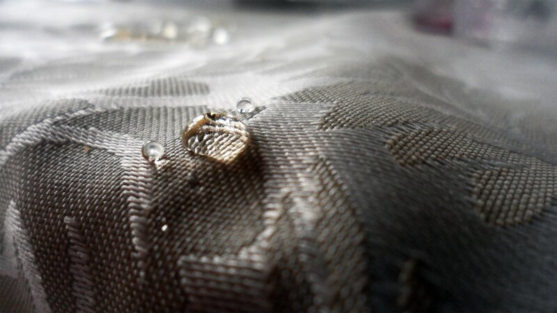 water droplets on fabric