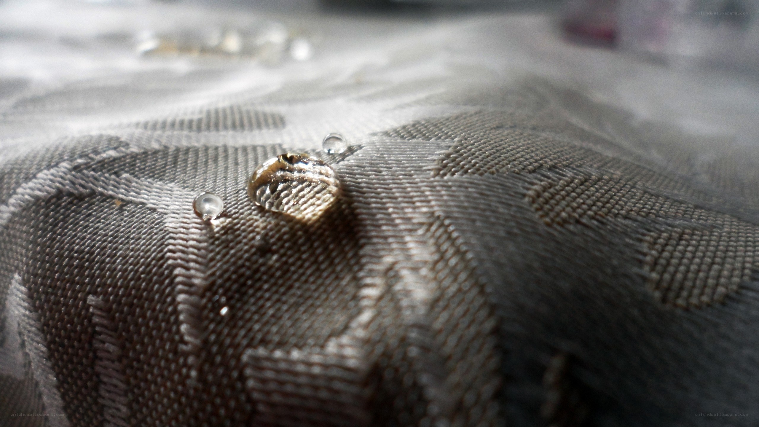 water droplets on fabric