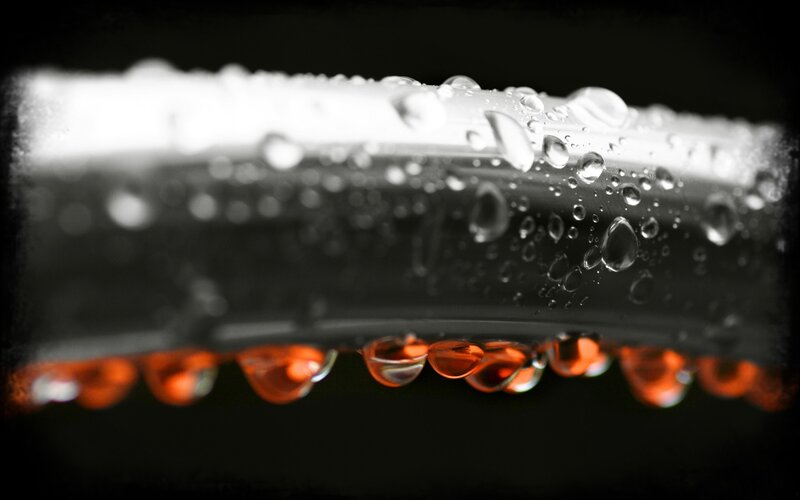 Water droplets on glass