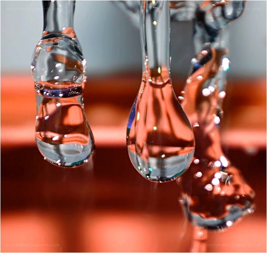 Water droplets on glass