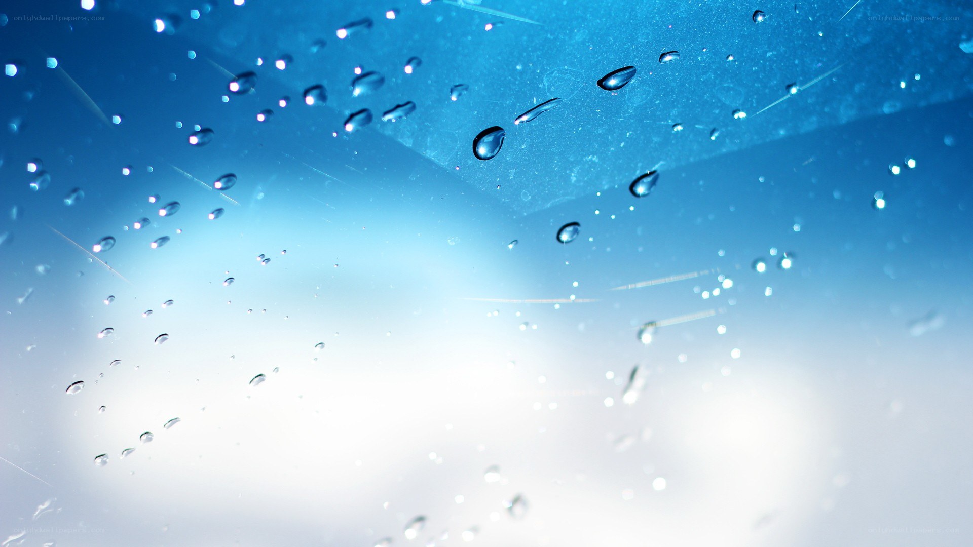 Water droplets on glass