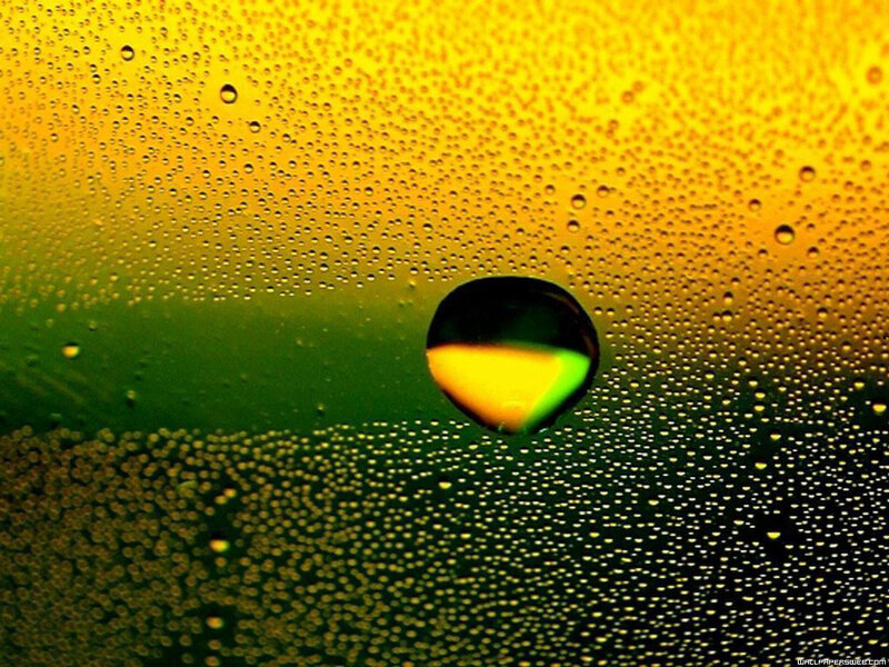 Water droplets on glass