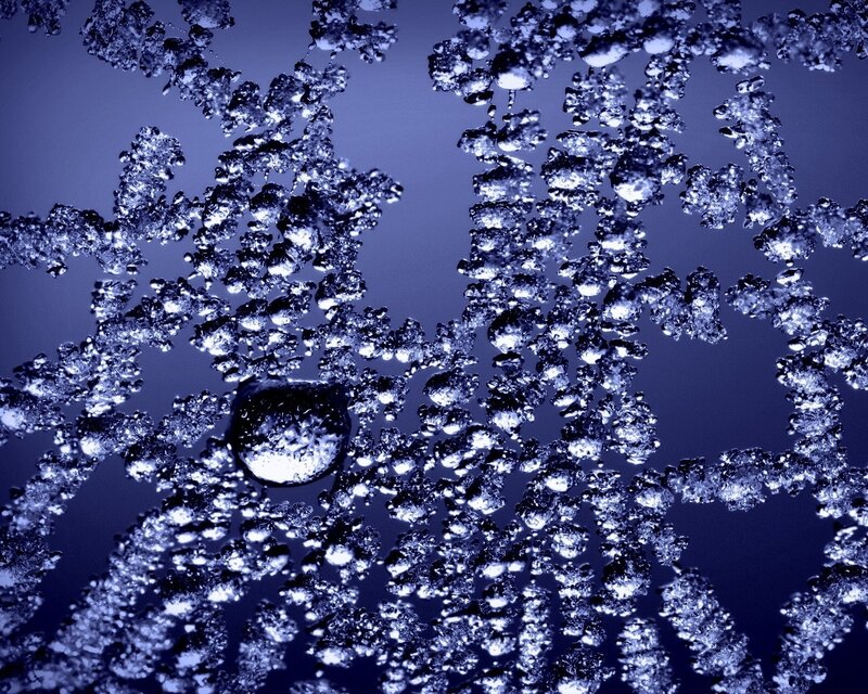 Water droplets on glass