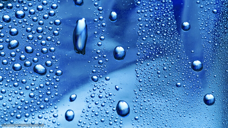 Water Droplets on Glass — Blue, Calm, Photograph, Blue Light