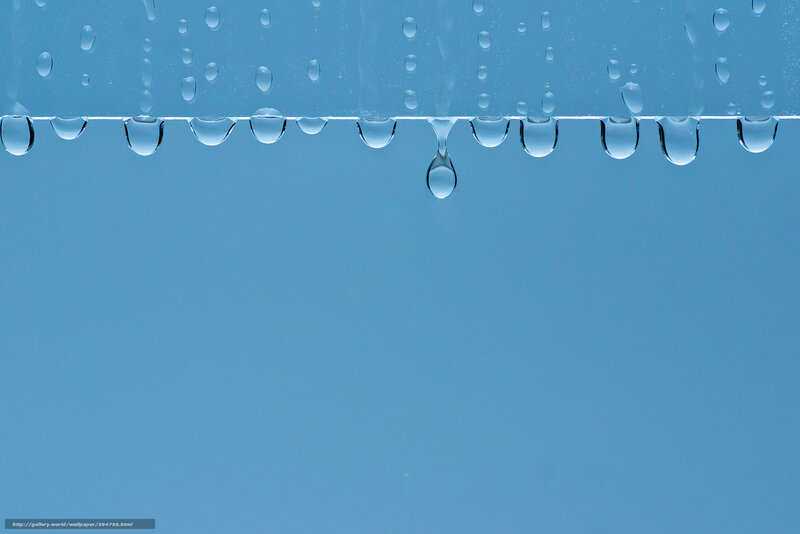 Water Droplets on Glass — Blue, Calm, Photograph, Droplet