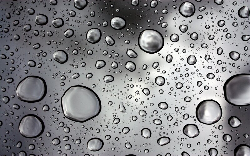 Water Droplets on Glass — Gray