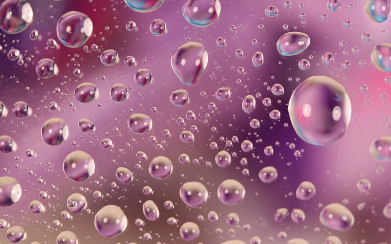 Water Droplets on Glass — Purple