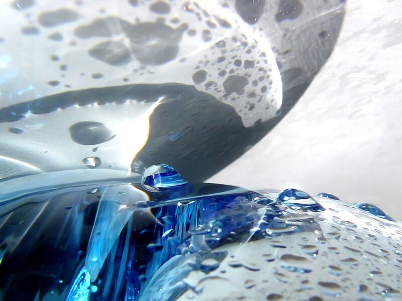 Water droplets on glass surface