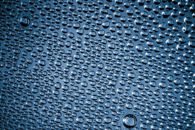 Water droplets on glass surface