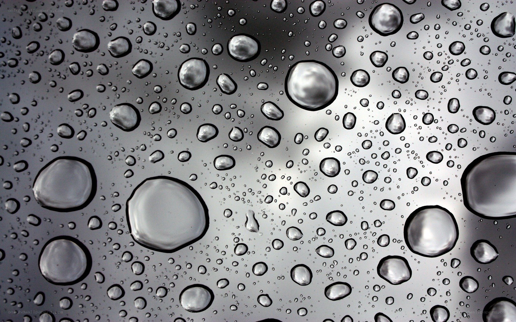 Water droplets on glass surface