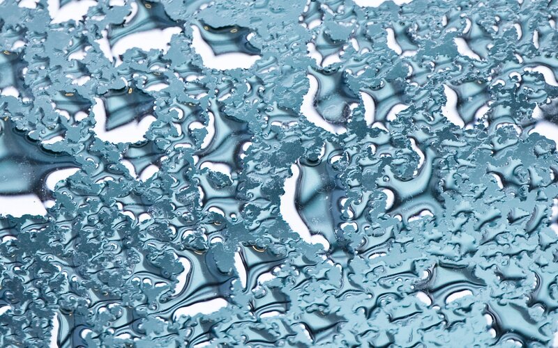 Water droplets on glass surface