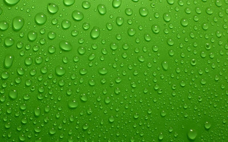 Water Droplets on Green Surface — Calm, Photograph