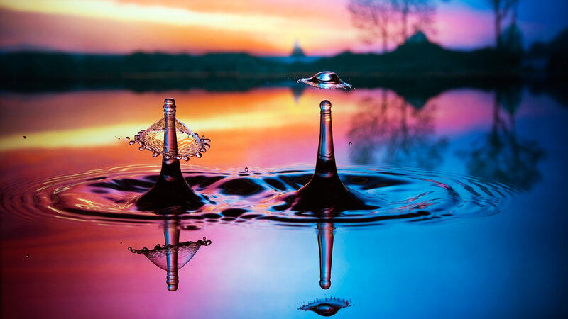Water Droplets on Lake