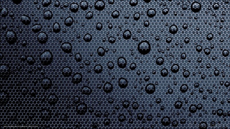 water droplets on mesh surface
