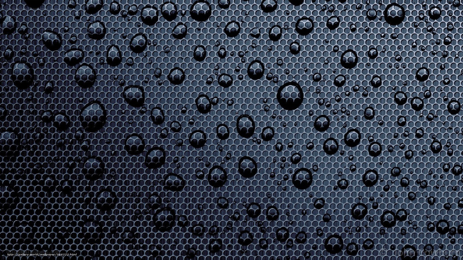 water droplets on mesh surface