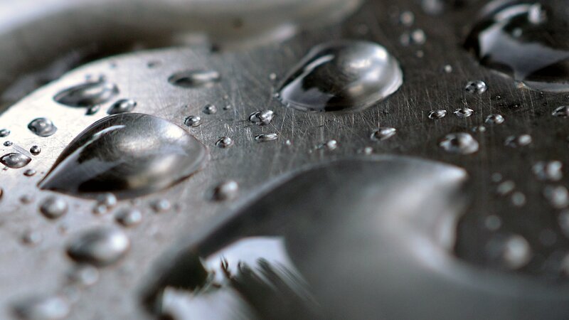 Water Droplets on Metal — Gray, Neutral