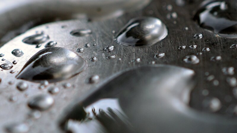 Water Droplets on Metal — Gray