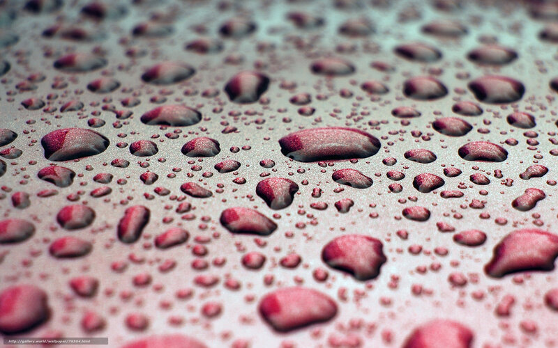 Water Droplets on Metal — Red