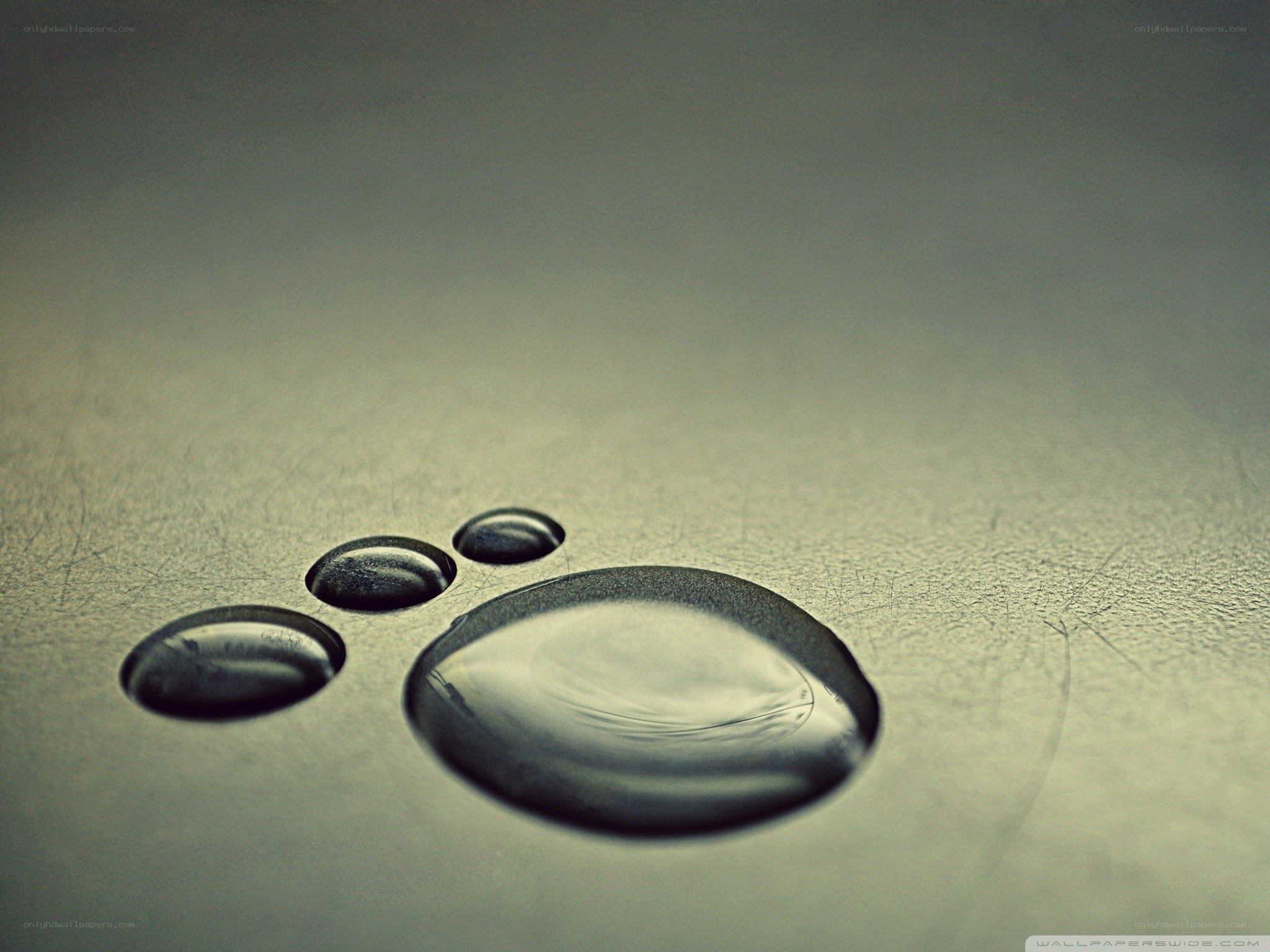 Water droplets on metal surface