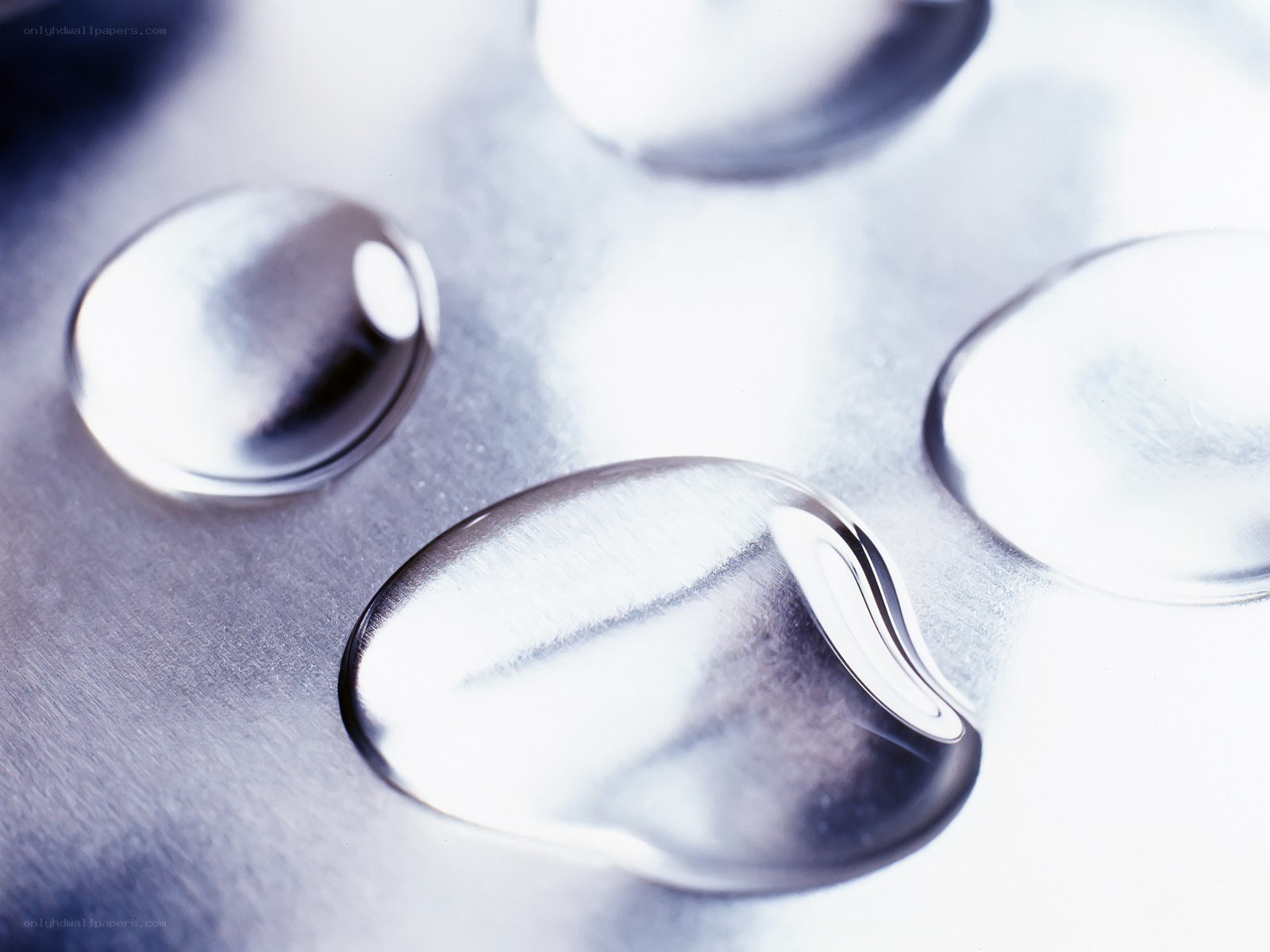 Water droplets on metal surface