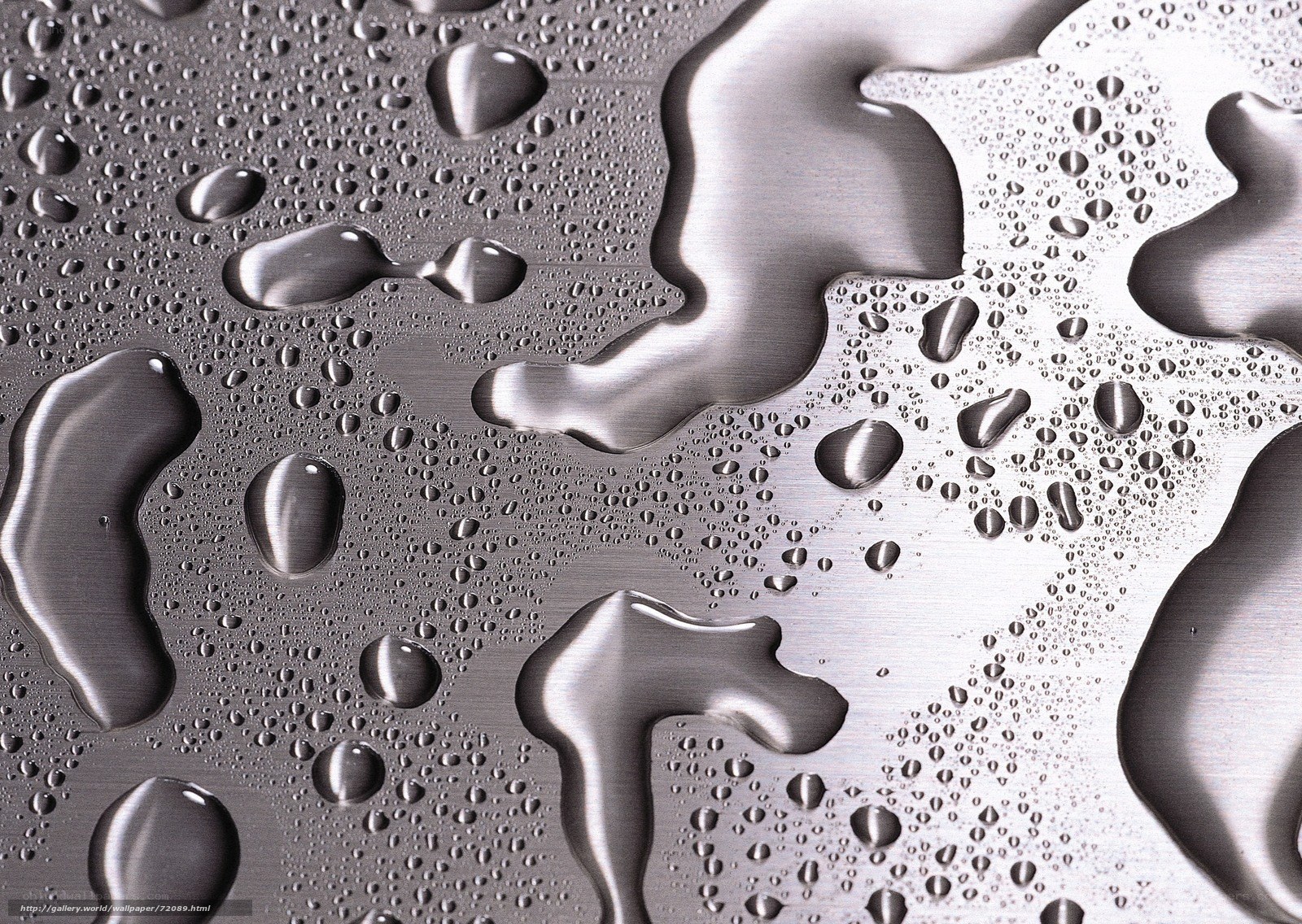 Water droplets on metal surface